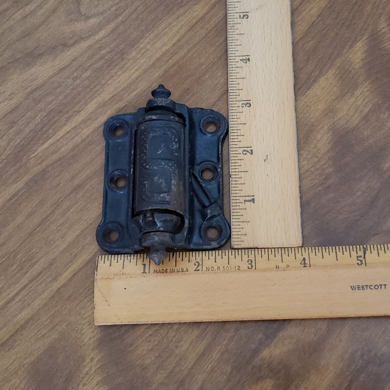 Antique Stover Spring Loaded Screen Door Hinge Vintage Rusty Etsy