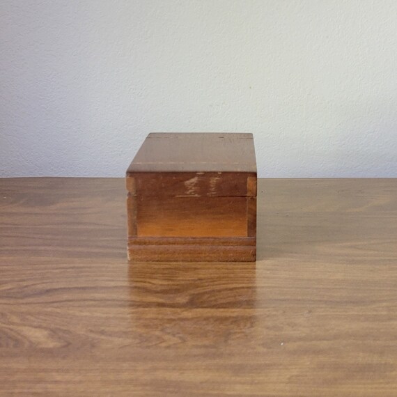 Wood Musical Jewelry Box, Vintage Small 1 Compart… - image 5