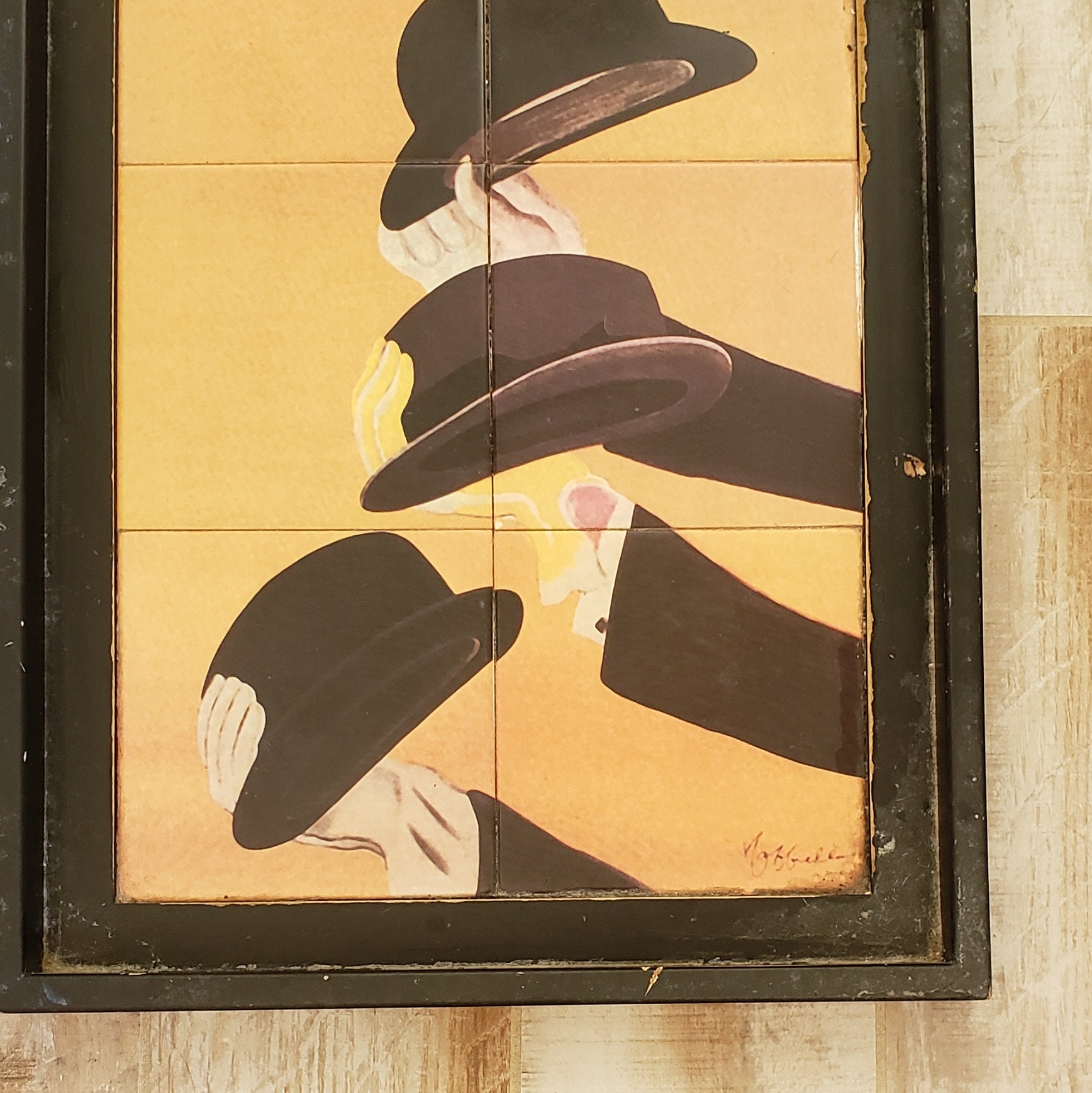 Ceramic Tile, France Etsy Mossant Advertisement Art, Art French - Deco Chapeau Hat Vintage Framed