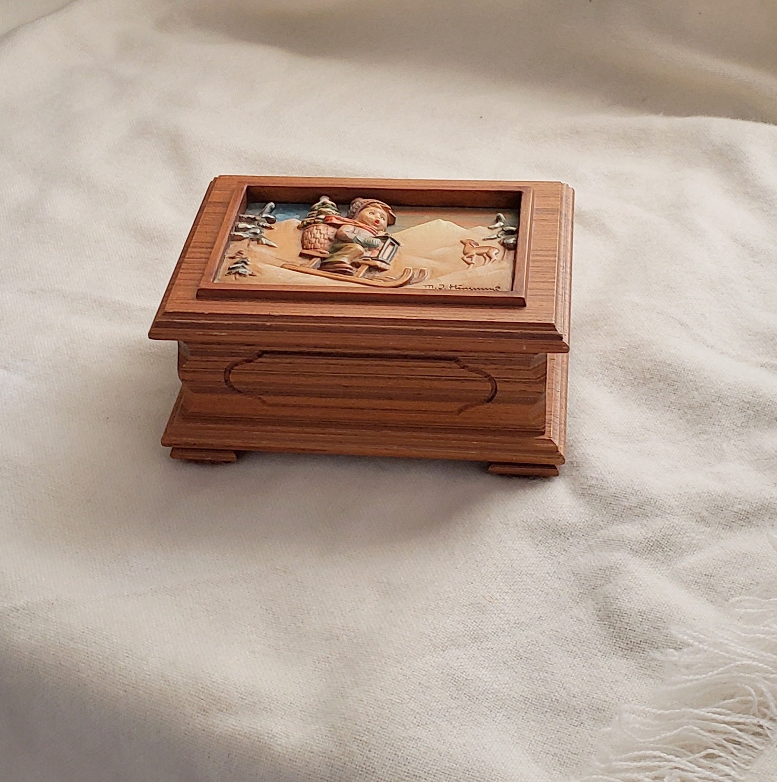 Vintage Hummel Music Box Limited Edition Winter Ride Into Etsy