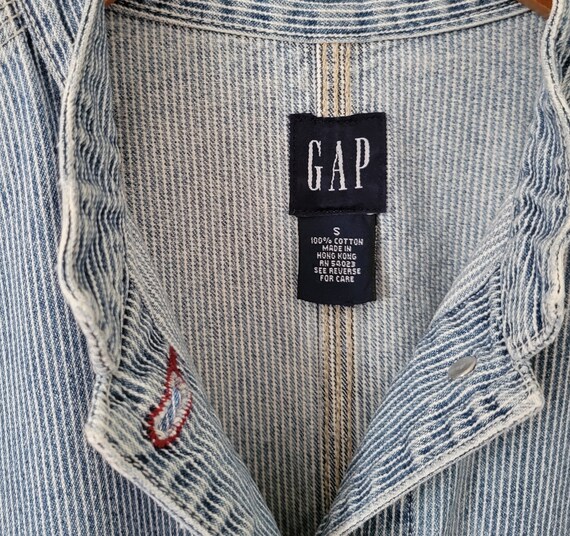 Denim GAP Jacket, Vintage Hickory Stripe Ladies J… - image 3