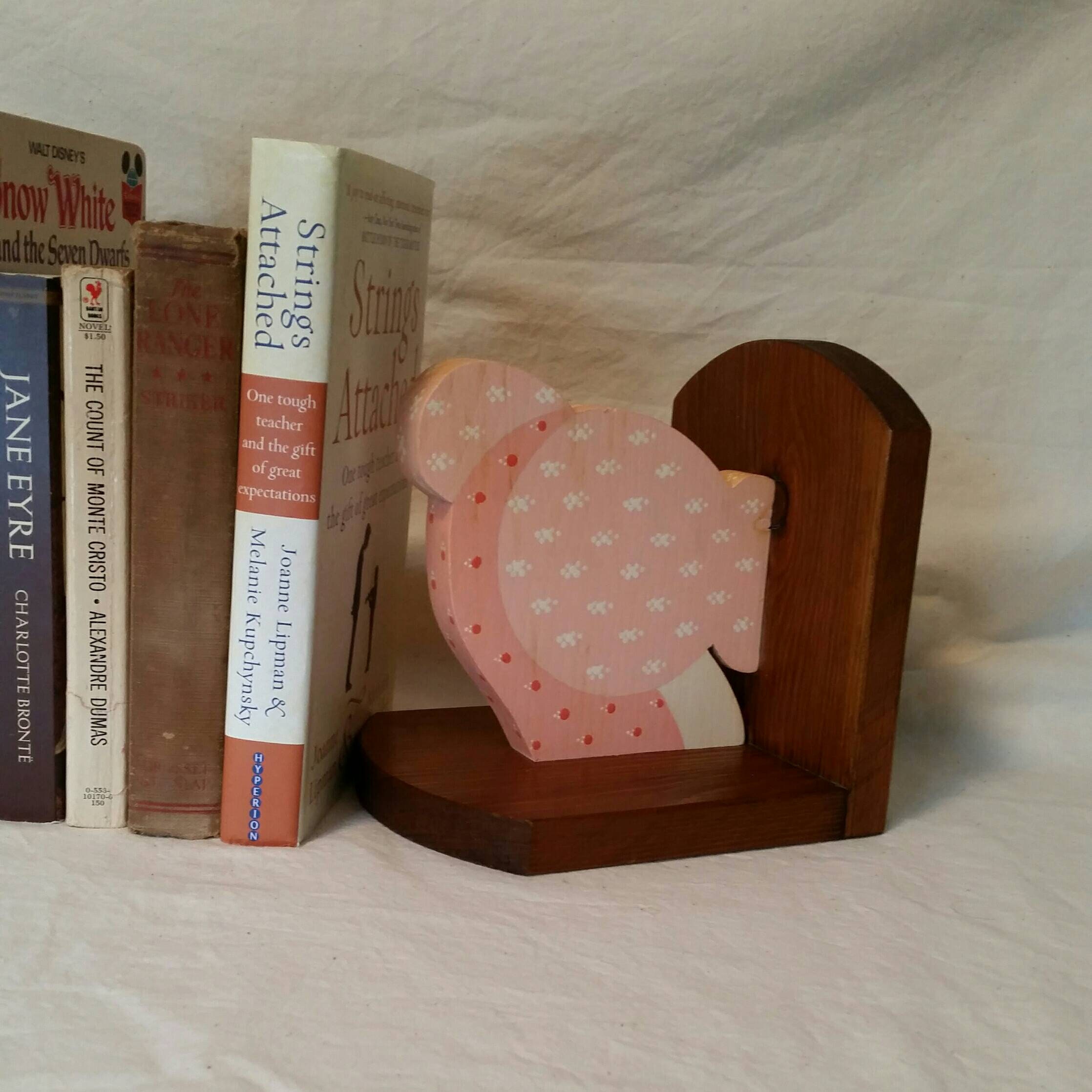 Wood Rabbit Bookends Vintage Bunny Baby Nursery Bookshelf Etsy