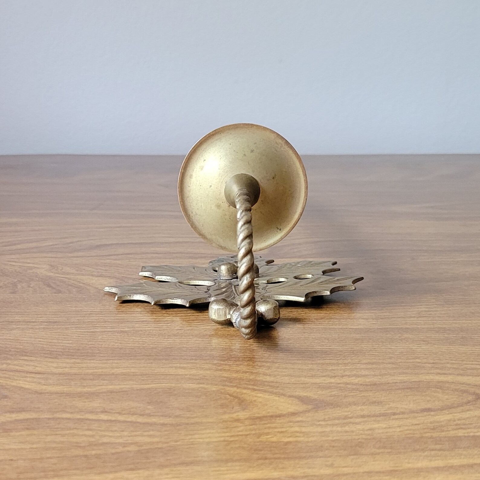 Brass Wall Candlestick Holder Vintage Wall Mounted Holly Etsy