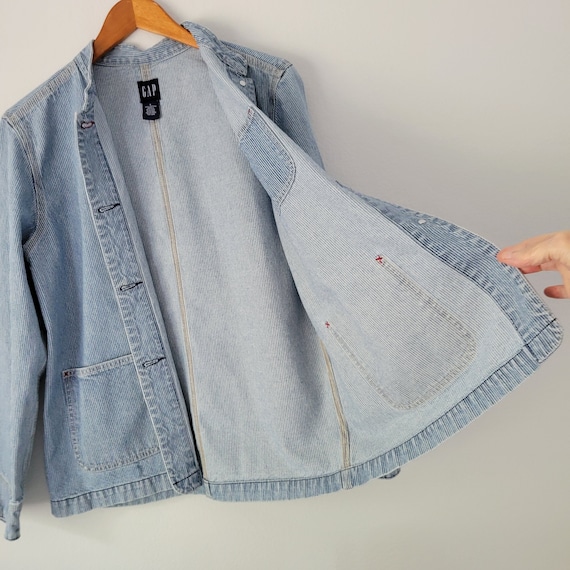 Denim GAP Jacket, Vintage Hickory Stripe Ladies J… - image 2