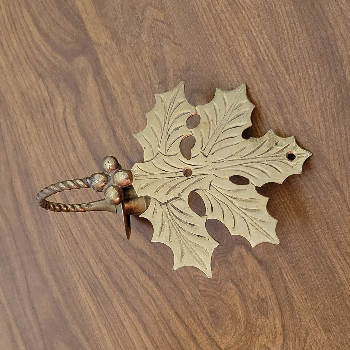 Brass Wall Candlestick Holder Vintage Wall Mounted Holly Etsy