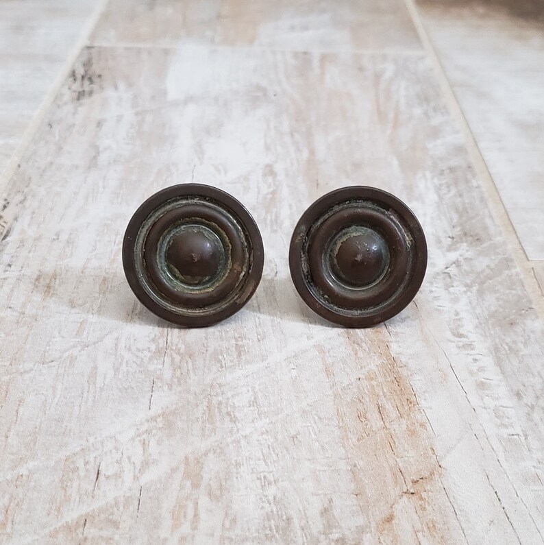 Metal Drawer Pulls Vintage Hardware 2 Small Round DIY Handles