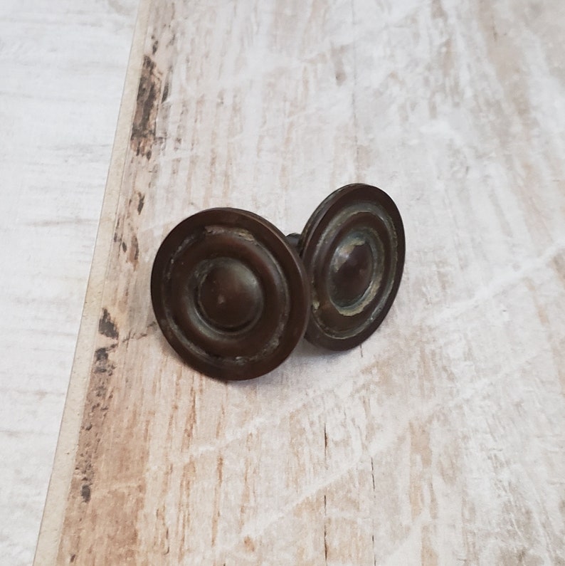 Metal Drawer Pulls Vintage Hardware 2 Small Round DIY Handles
