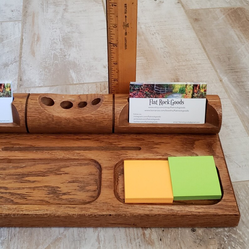 Desk Top Organizer Vintage Solid Wood Receptionist Office Etsy