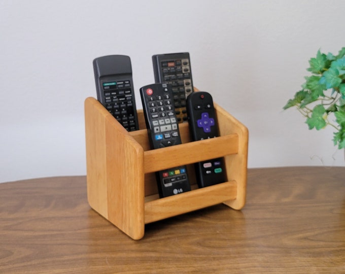Wood Remote Control Caddy Remote Holder Card Letter Holder Etsy