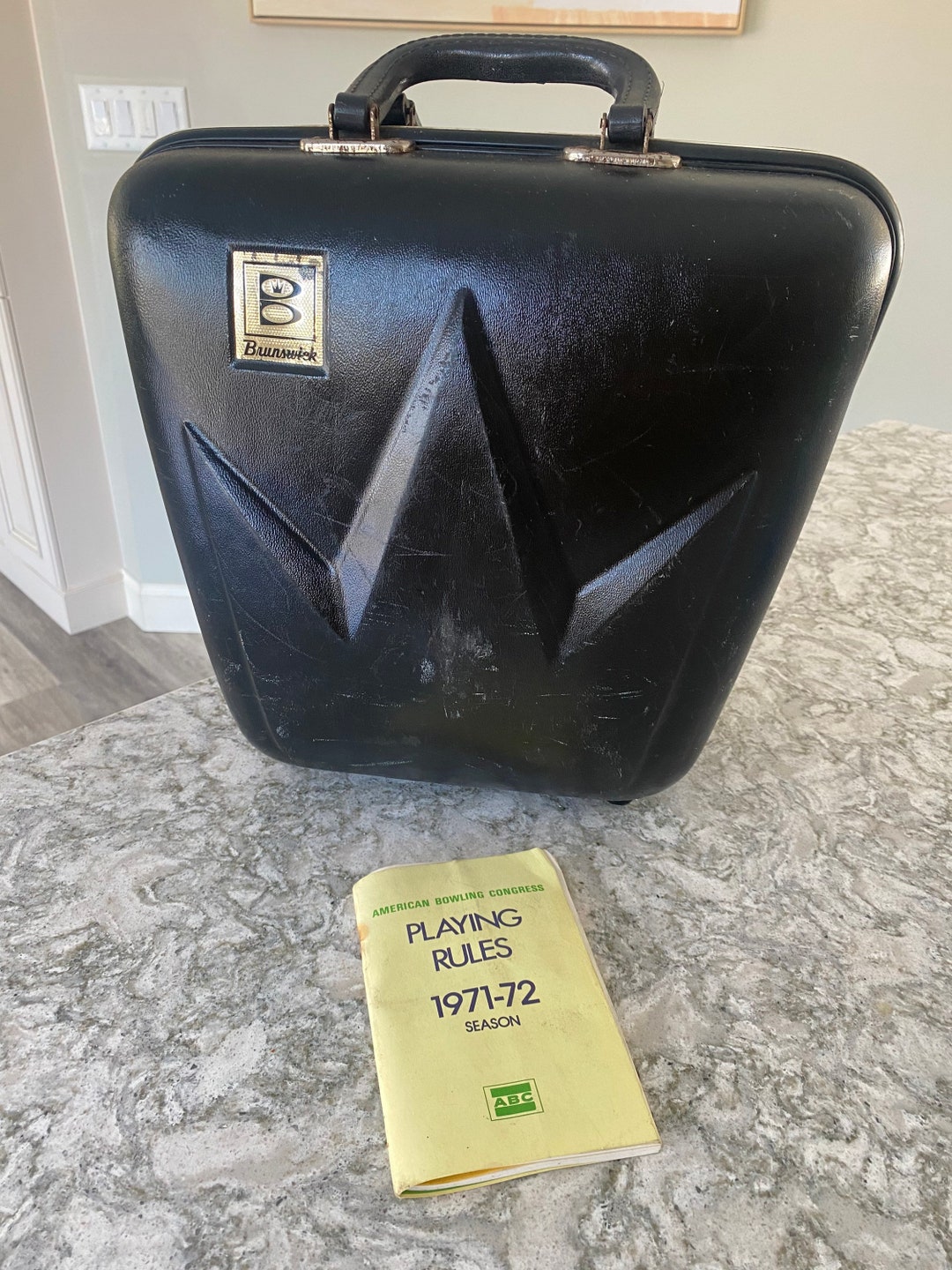 Vintage BRUNSWICK Black Hard Shell Bowling Ball Carrying Case Etsy