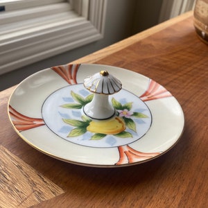 vintage Noritake porcelain lemon server by the Morimura Brothers Mushroom, pear design