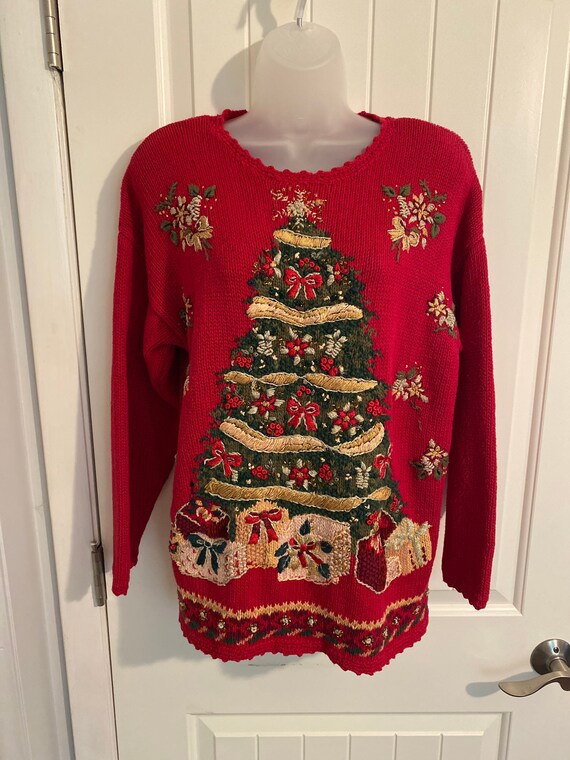 Vintage Tiara International Christmas Sweater, ugl