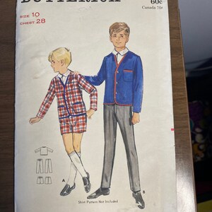 Butterick Vintage Boys Blazer & Pants Pattern sz 10
