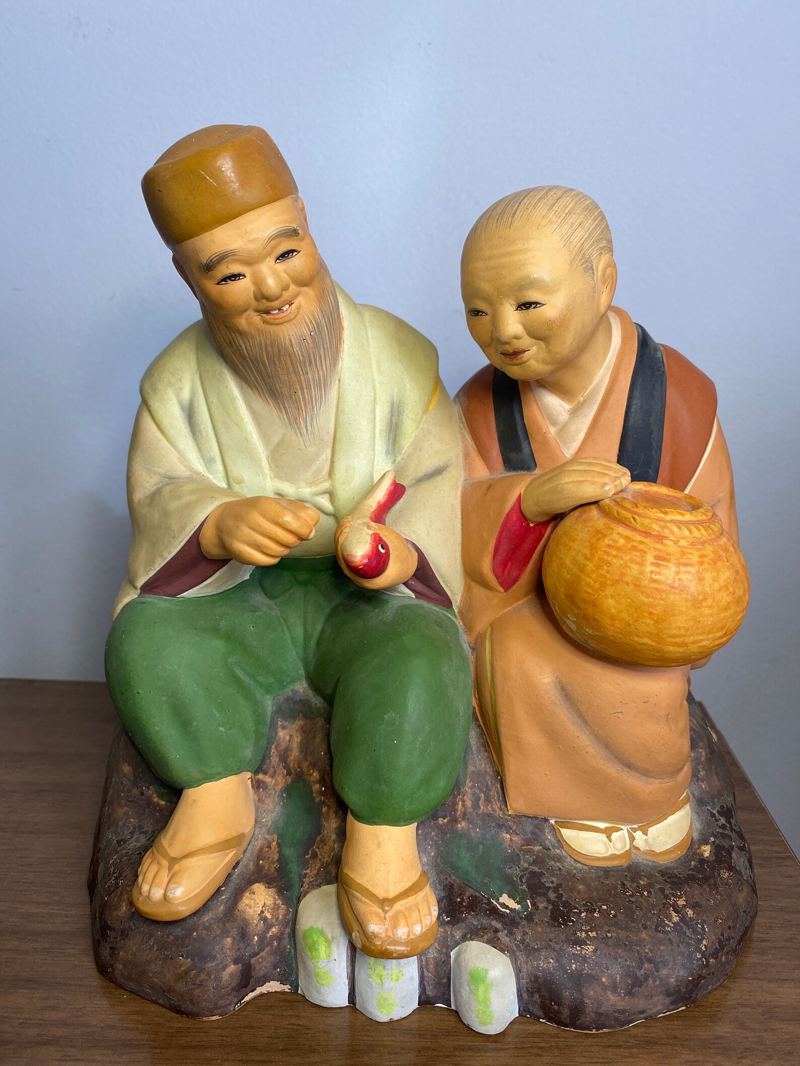 Vintage rare HAKATA URASAKI DOLL Clay Figurine Fisherman with Etsy