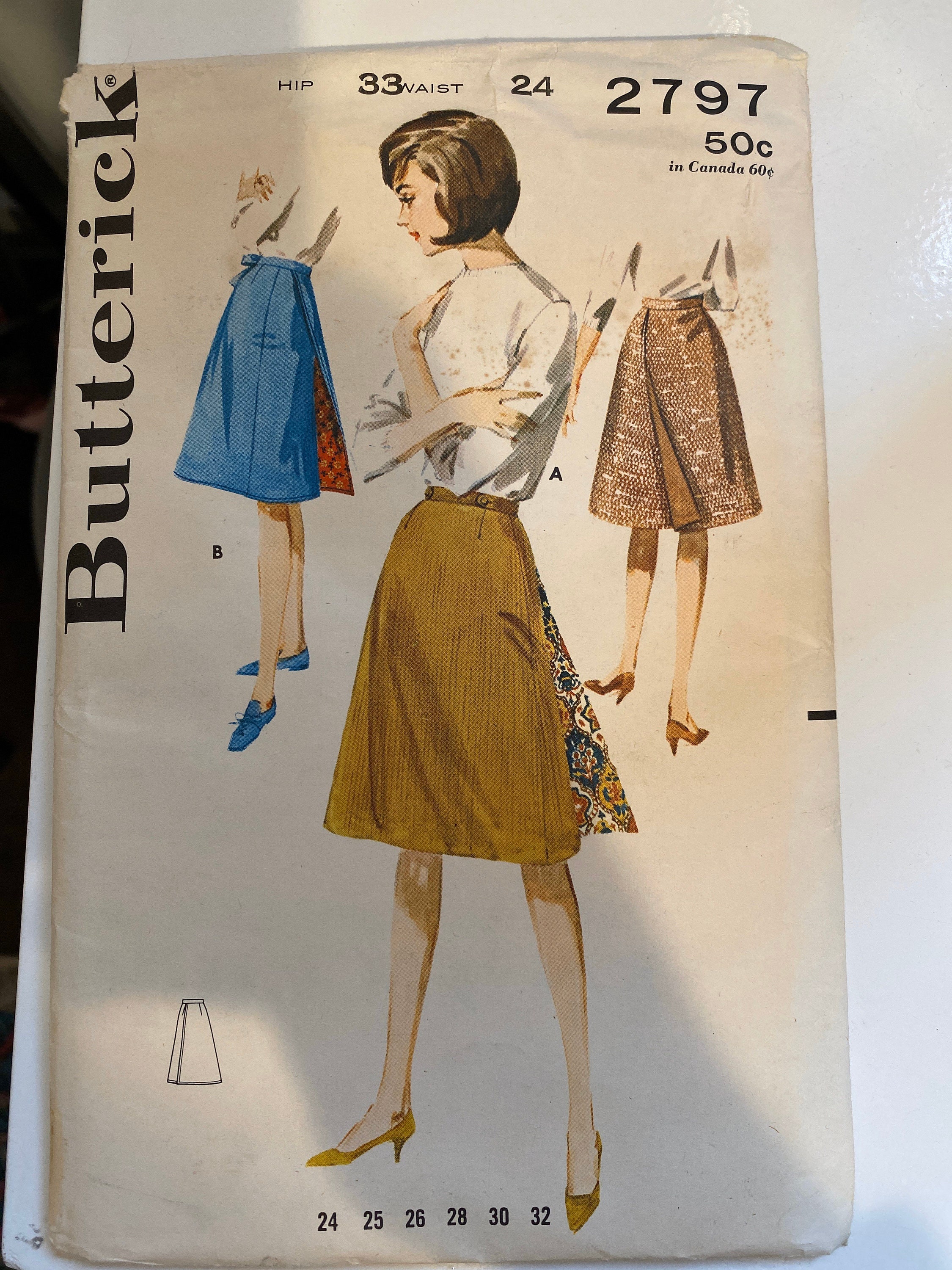 1960’s Skirt Butterick Sewing Pattern 2797 - Etsy