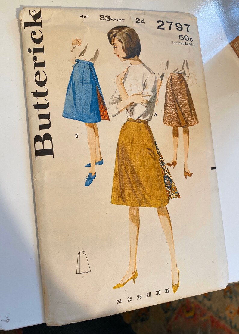 1960’s Skirt Butterick Sewing Pattern 2797 - Etsy