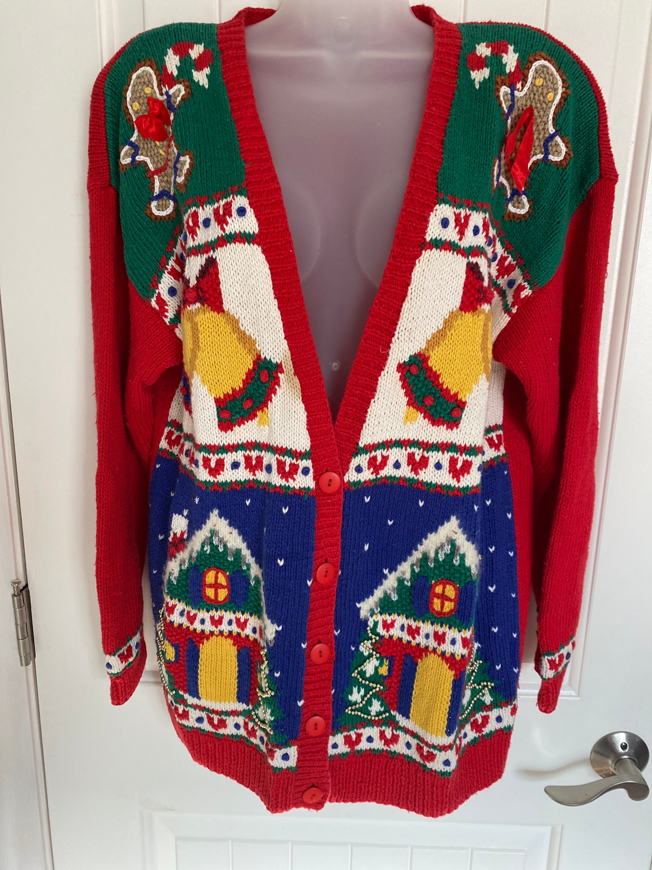 Marisa Christina Christmas Cardigan Large Sweater The | Etsy