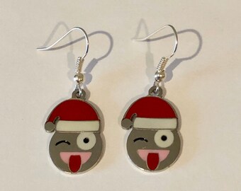 Santa Emoji Earrings