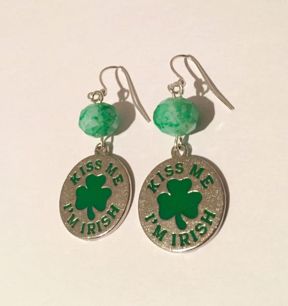 St Patricks Day Earrings Kiss Me Im Irish Earrings St 
