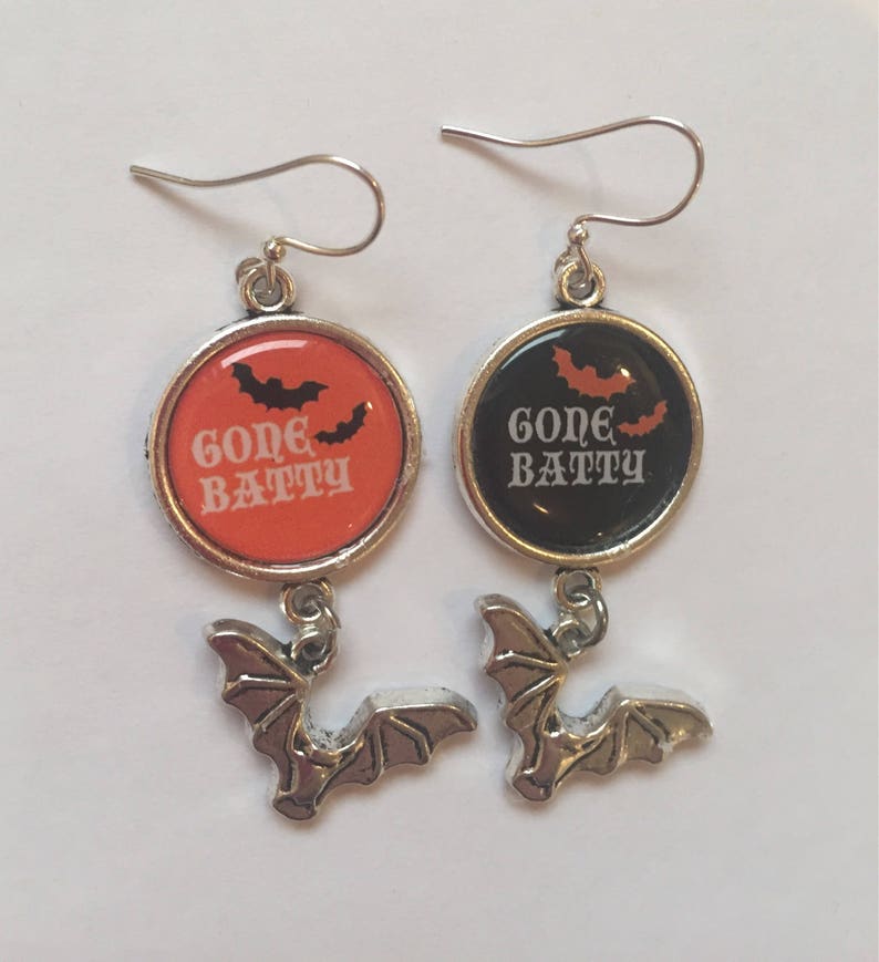 Halloween Earrings ON SALE: Gone Batty Earrings image 2