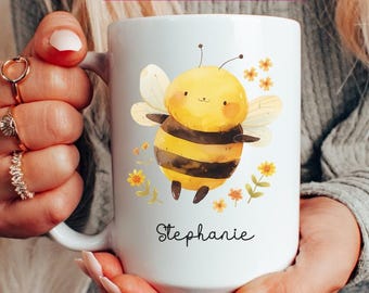 Bee Mug Personalized, Bee Cup Personalized, Custom Honey Bee Gifts, Bee Coffee Mug, Bee Gifts for Women, Bee Coffee Cup, Bee Lover Gifts