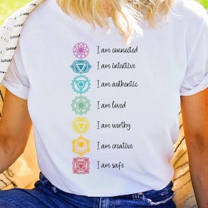 Chakra Shirt, Lotus Flower, I AM Shirt, 7 Chakras, Yoga Teacher Shirt, Namaste Shirt, OM Symbol, Meditation Yogi Gift, Mandala Shirt Unisex
