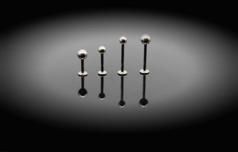 Stainless Steel Lip & Labret Monroe Stud 16G Choice of lengths and Balls image 1