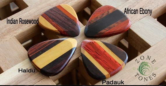 laminated guitar pick,w//Rosewood Ebony Haldu Based Timber Tones Zone Tones