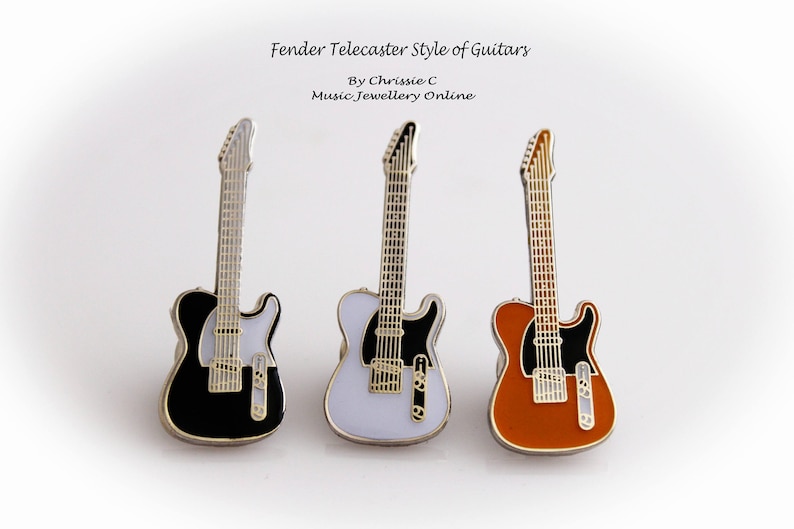 Fender Telecaster Style Guitar Pin White , Yellow or Black image 2