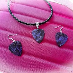 Guitar Pick Choker Necklace and Earring Set image 2