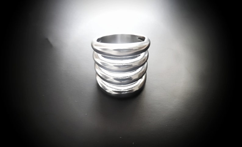 Stainless Steel Wide Punk Style Statement Ring