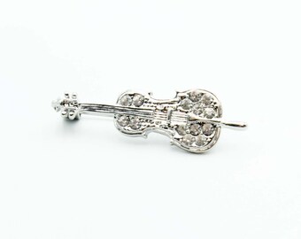 Cello Crystal Brooch