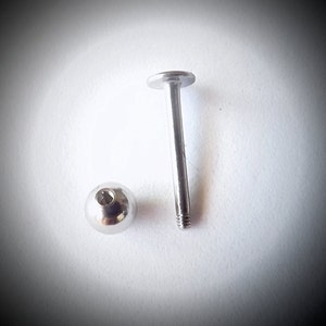 Stainless Steel Lip & Labret Monroe Stud 16G Choice of lengths and Balls image 4