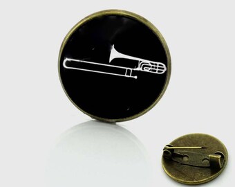 Trombone Pin Badge