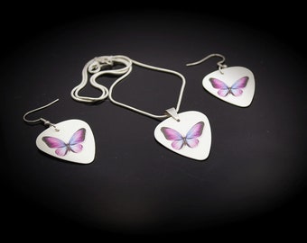 Guitar Pick With Butterfly Jewellery