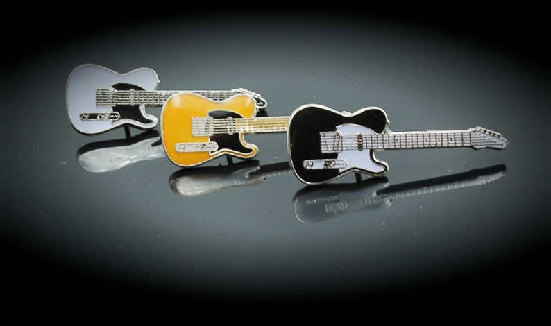 Fender Telecaster Style Guitar Pin White , Yellow or Black image 1