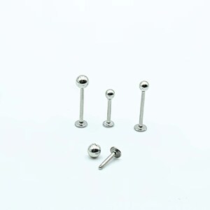 Stainless Steel Lip & Labret Monroe Stud 16G Choice of lengths and Balls image 7