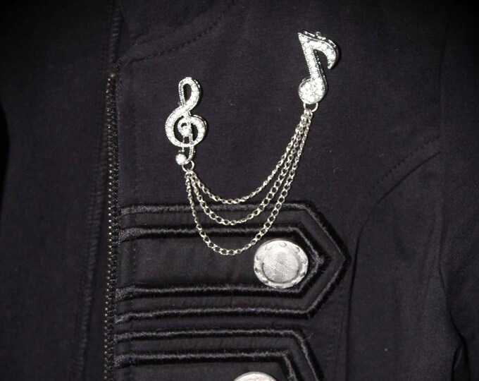 Unisex Music Lapel Pins With Chains