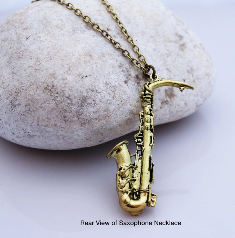 Saxophone Necklace Vintage Style Etsy UK