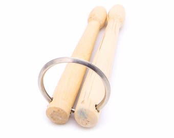 Drum Sticks Keychain/Keyring - Wooden Drumsticks