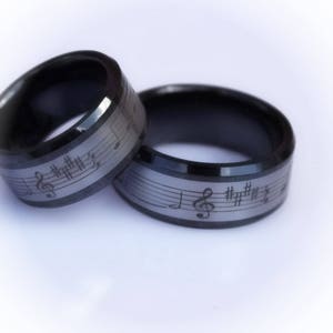 Music Ring - Tungsten and Ceramic Combination Ring - Feels like Velvet!