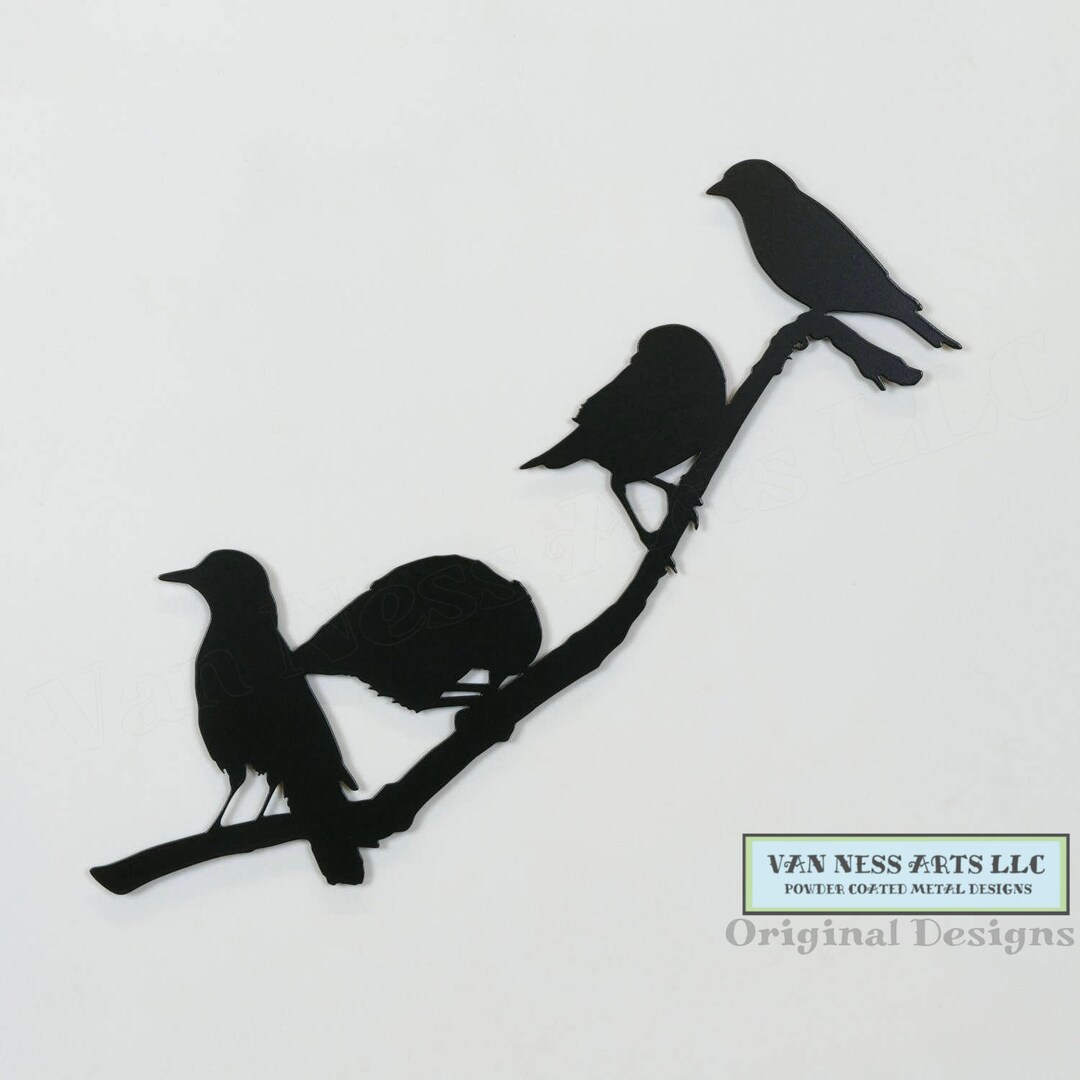 Birds Metal Wall Art Birds on a Branch 23 from Small Etsy