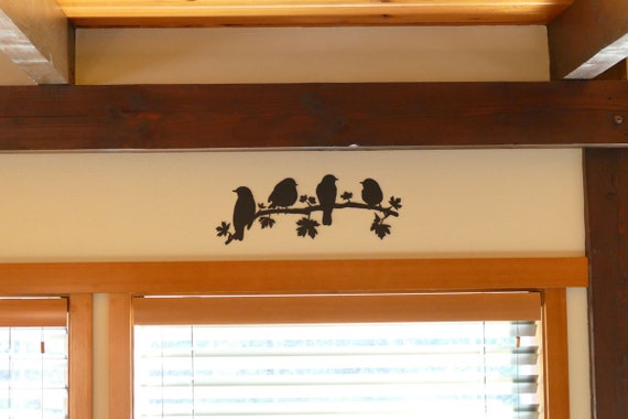 Four Birds On Branch Metal Wall Art Dd100 Etsy