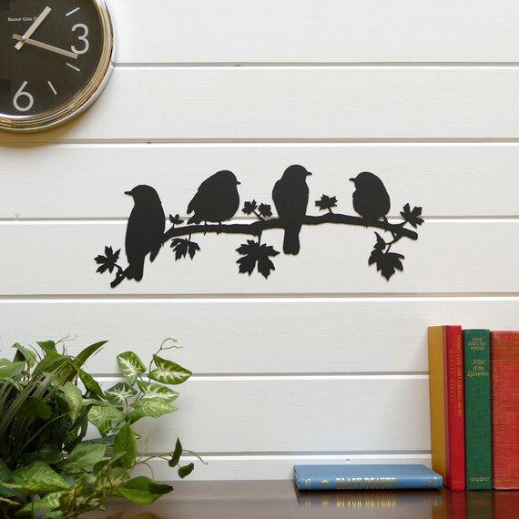Four Birds on Branch Metal Wall Art DD100 Etsy