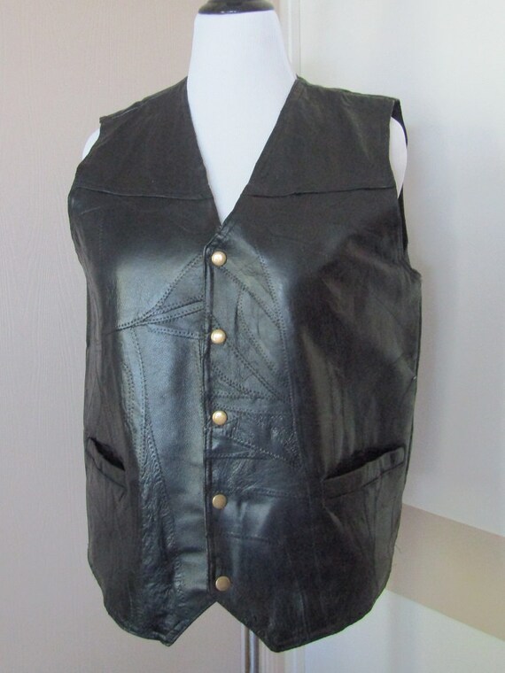 Italian Stone Leather Vest Mens size Large