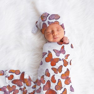 Custom Butterfly Baby Name Blanket Personalized Baby Girl Butterfly Swaddle Custom Baby Blanket New Mom Gift Baby Shower Gift