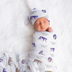 Custom Tiger Blanket Personalized Tiger Blanket Tiger Baby Blanket Baby Name Blanket Baby Girl Blanket Baby Shower