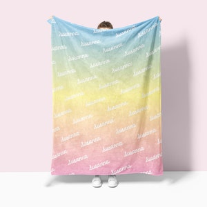 Rainbow Name Blanket Personalized Custom Blanket Blanket Gift Baby Blanket Kids Blanket Personalized Gift, Custom Gift
