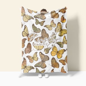 Custom Butterfly Swaddle Blanket Butterfly Personalized Swaddle Blanket Butterfly Nursery Butterfly Baby Shower Gift Baby Girl Blanket