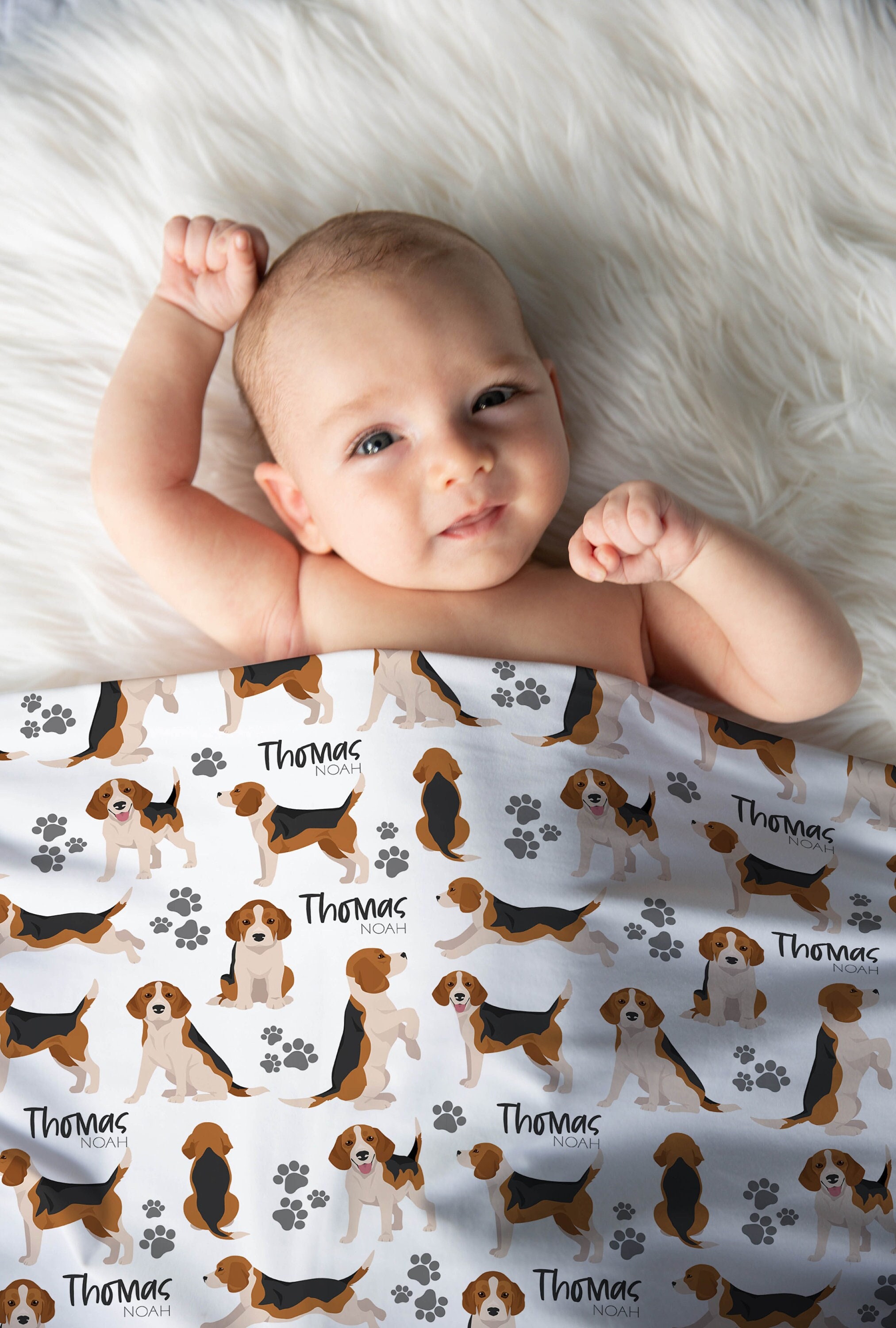 Adorable Customized Beagle Swaddle Blanket Personalized Dog Swaddle Blanket Beagle Dog Baby Blanket Beagle Nursery Decor Etsy